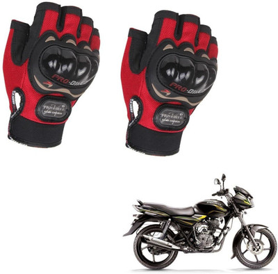 AuTO ADDiCT PRO BIKER HALF FINGERED GLOVES RED FOR Discover 100 Riding Gloves(Red)