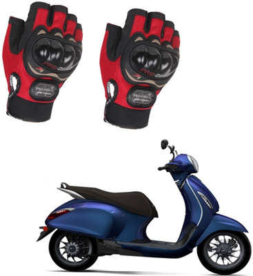 AuTO ADDiCT PROBIKER HALF FINGERED GLOVES RED FOR BAJAJ Chetak Riding Gloves(Red)