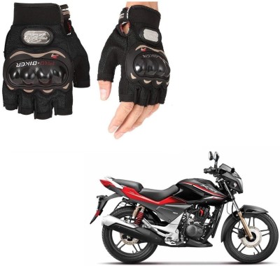 AuTO ADDiCT PRO BIKER HALF FINGERED GLOVES BLACK FOR HERO Xtreme Sports Riding Gloves(Black)