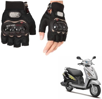 AuTO ADDiCT PRO BIKER HALF FINGERED GLOVES BLACK FOR SUZUKI Swish Riding Gloves(Black)