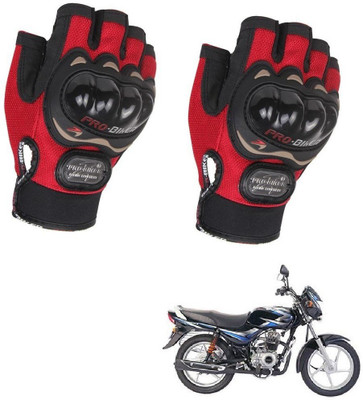 AuTO ADDiCT PROBIKER HALF FINGERED GLOVES RED FOR BAJAJ CT100 Riding Gloves(Red)
