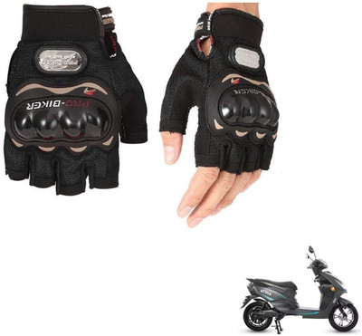 AuTO ADDiCT PRO BIKER HALF FINGERED GLOVES BLACK FOR HERO Elecrtic Artia Riding Gloves(Black)