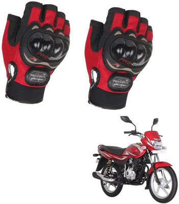 AuTO ADDiCT PROBIKER HALF FINGERED GLOVES RED FOR BAJAJ Platina 100 Riding Gloves(Red)