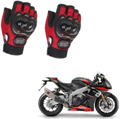 AuTO ADDiCT PROBIKER HALF FINGERED GLOVES RED FOR APRILIA RSV4-Factory Riding Gloves(Red)