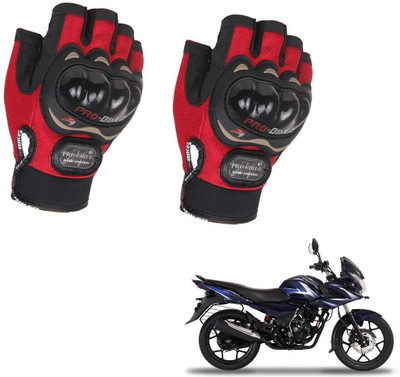 AuTO ADDiCT PROBIKER HALF FINGERED GLOVES RED FOR BAJAJ Discover 150 Riding Gloves(Red)