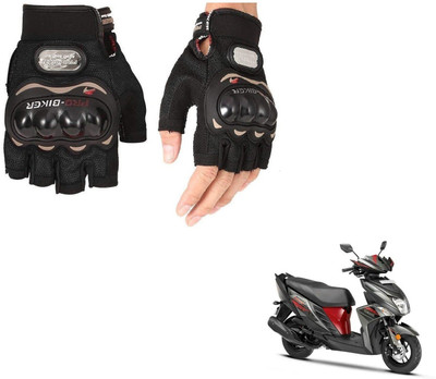 AuTO ADDiCT BIKER HALF FINGERED GLOVES BLACK FOR YAMAHA Ray ZR Riding Gloves(Black)