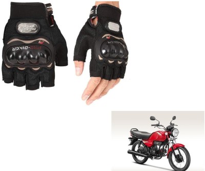 AuTO ADDiCT PRO BIKER HALF FINGERED GLOVES BLACK FOR HERO HF Dawn Riding Gloves(Black)