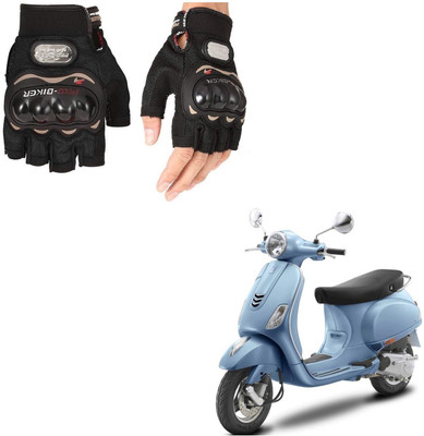 AuTO ADDiCT PRO BIKER HALF FINGERED GLOVES BLACK FOR VESPA ZX 125 Riding Gloves(Black)