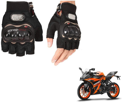 AuTO ADDiCT PRO BIKER HALF FINGERED GLOVES BLACK FOR KTM RC 125 Riding Gloves(Black)