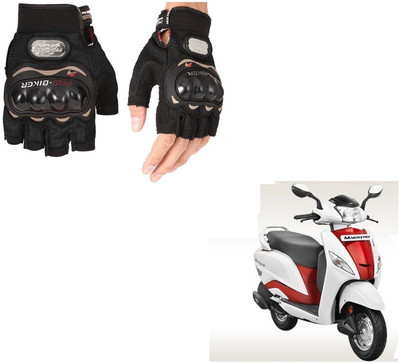 AuTO ADDiCT PRO BIKER HALF FINGERED GLOVES BLACK FOR HERO Maestro Riding Gloves(Black)