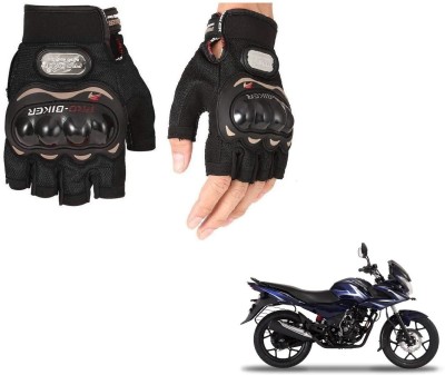 AuTO ADDiCT PRO BIKER HALF FINGERED GLOVES BLACK FOR BAJAJ Discover 150 Riding Gloves(Black)