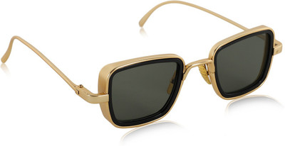 Alchiko Retro Square, Wayfarer Sunglasses(For Men & Women, Black)