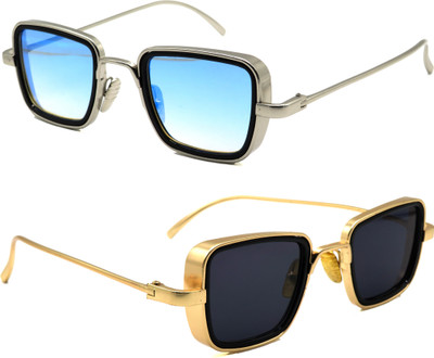 Sewell Rectangular Sunglasses(For Boys, Black, Blue)