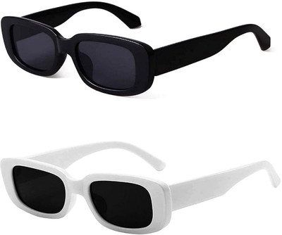 shadz Rectangular Sunglasses(For Men & Women, Violet, Grey)
