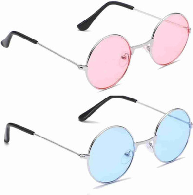 Sundry Round Sunglasses(For Boys & Girls, Blue, Pink)