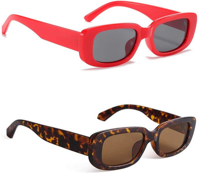 sunwear Rectangular Sunglasses(For Men & Women, Grey, Brown)