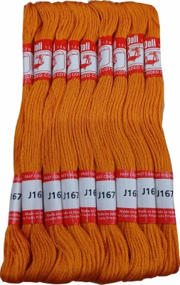 Abn Traders Doli Thread Skeins/ Long Stitched Embroidery Stranded Cotton J167, Orange Thread(90 m Pack of25)