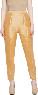 PINOVO Regular Fit Women Gold Trousers