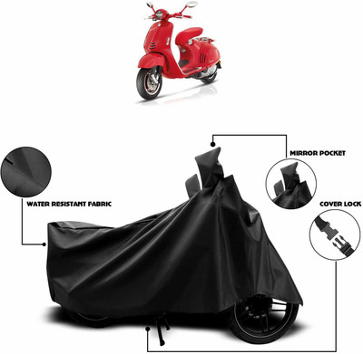 KEDIT Two Wheeler Cover for Piaggio(Vespa LX, Black)