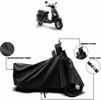 KEDIT Two Wheeler Cover for Piaggio(Vespa VXL, Black)