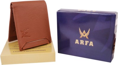 ARFA Men Formal, Trendy Tan Artificial Leather Wallet(6 Card Slots)