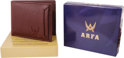 ARFA Men Formal, Formal Brown Artificial Leather Wallet(6 Card Slots)