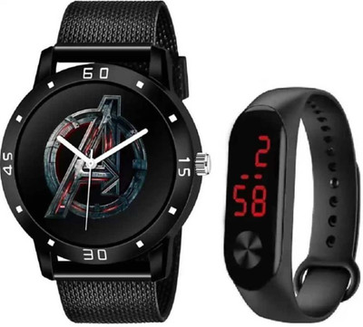 Noman ANALOG-DIGITAL SET OF 2 COMBO FOR KID'S AND BOY'S SILICON STRAP STYLISH DIAL ATTRACTIVE COLORED Analog Watch - For Boys Analog Watch - For Boys & Girls(PACK OF 2) For Boys Analog Watch Analog-Digital Watch  - For Boys