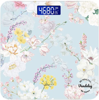 Vandelay Digital Weighing Scale – [Spirit Series] – Electronic Weight Machine for Human Body with Thick Tempered Glass (Sweet Blossom Flower) Weighing Scale(Sweet Blossom Flower)