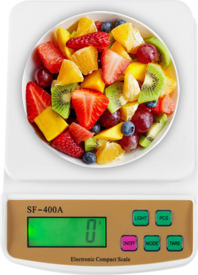 Zeom ®SF400A Weighing Scale For Shop, Weighing Machines, Compact Scale with Tare Function 10 Kg Digital Weight Machine For Shop Multi-Purpose Kitchen Weighing Scale (Off-White) Weighing Scale(White)