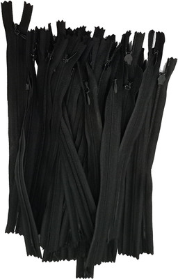 Jyoti Concealed Size 3 (10 Zips of 8 Inches) Black Plastic Open-ended Zipper