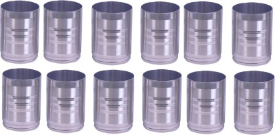 Dynore (Pack of 12) DS_293 Glass Set Water/Juice Glass(250 ml, Steel, Steel)