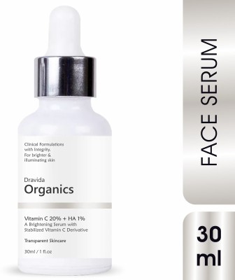 Dravida Organics Vitamin C Serum for Face with Hyaluronic Acid for Anti Ageing, Anti Acne & Skin Brightening(30 ml)