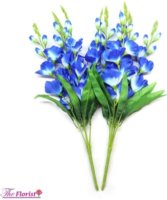 The Florist Gladiolus Artificial Flower Bunch Flower Stick. Pot Not Included Blue Gladiolus Artificial Flower(24 inch, Pack of 2, Flower Bunch)