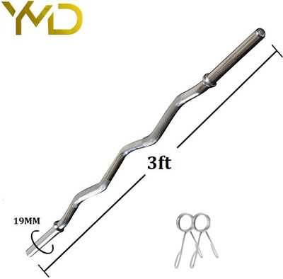 YMD 3ft curl 19mm rod with clips Weight Lifting Bar