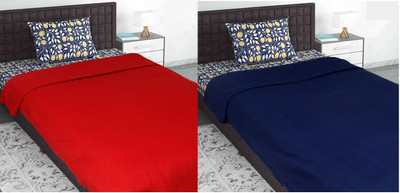 evohome Solid King Fleece Blanket for  Mild Winter(Polyester, Multicolor)