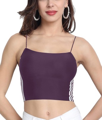 ChiYa Women Cami Bra Lightly Padded Bra(Purple)