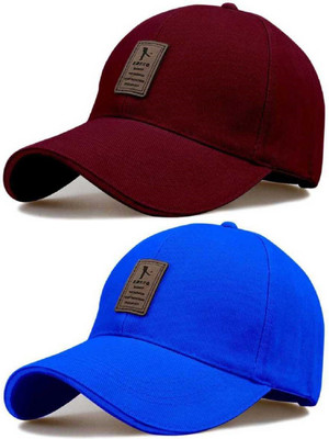 MONI FIY Self Design, Solid Sports/Regular Cap Cap(Pack of 2)