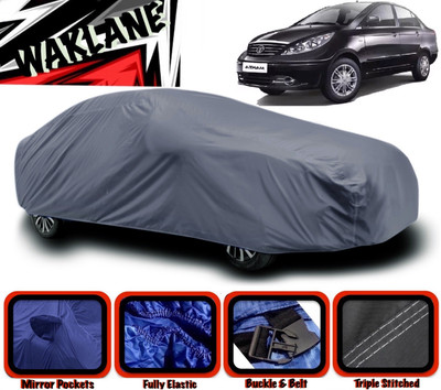 WAKLANE Car Cover For Tata Manza (With Mirror Pockets)(Grey)