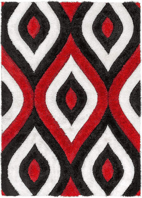 SR Handloom Red Polyester Carpet(2 ft,  X 6 ft, Rectangle)