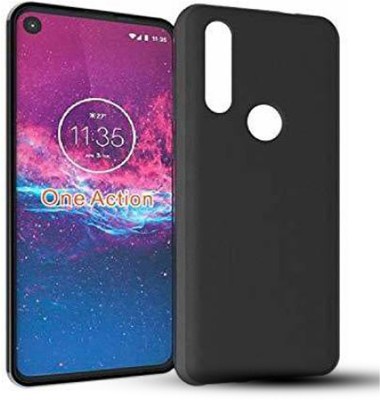 Mozo Back Cover for Motorola Moto one Action, Plain, Case, Cover(Black, Matte Finish, Pack of: 1)