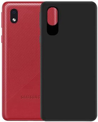 FONECASE Back Cover for Samsung Galaxy Galaxy M01 Core , Plain, Case, Cover(Black, Camera Bump Protector, Silicon, Pack of: 1)