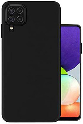 FONECASE Back Cover for Samsung A22 (4G), Plain, Case, Cover(Black, Camera Bump Protector, Silicon, Pack of: 1)