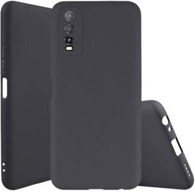 FONECASE Back Cover for Vivo Y20i, Plain, Case, Cover(Black, Camera Bump Protector, Silicon, Pack of: 1)