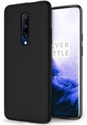 FONECASE Back Cover for One Plus 7 pro, Plain, Case, Cover(Black, Camera Bump Protector, Silicon, Pack of: 1)