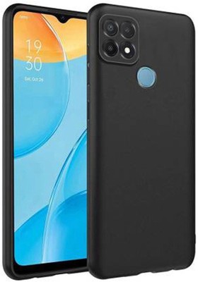 FONECASE Back Cover for Oppo A15, Plain, Case, Cover(Black, Camera Bump Protector, Silicon, Pack of: 1)