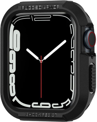 Spigen Rugged Armor Cover Case for Apple Watch Series 9/8/7 (45mm) | Series SE2/6/SE/5/4 (44mm) - Black(Black)