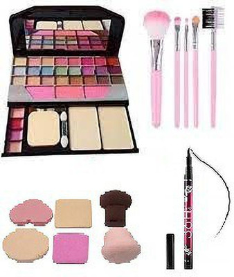 SAROWA 6155 Makeup Kit + 5 Pcs Brush Set + 36 H Eyeliner + 6 in 1 Makeup Blender (4 Items in the set)(4 Items in the set)