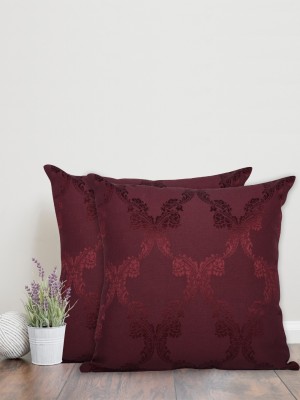 Home-The best is for you Jacquard Cushions Cover(Pack of 2, 40 cm*40 cm, Maroon)