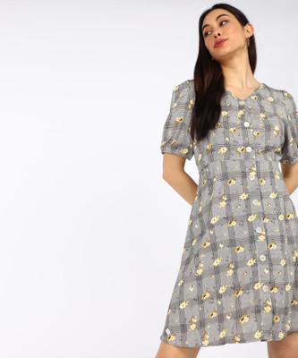 Tokyo Talkies Women A-line Black Above Knee/Mid Thigh Length Dress