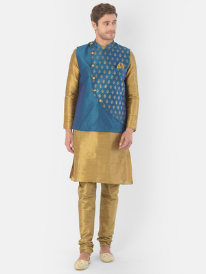DEYANN Men Kurta Churidar Ethnic Jacket Set